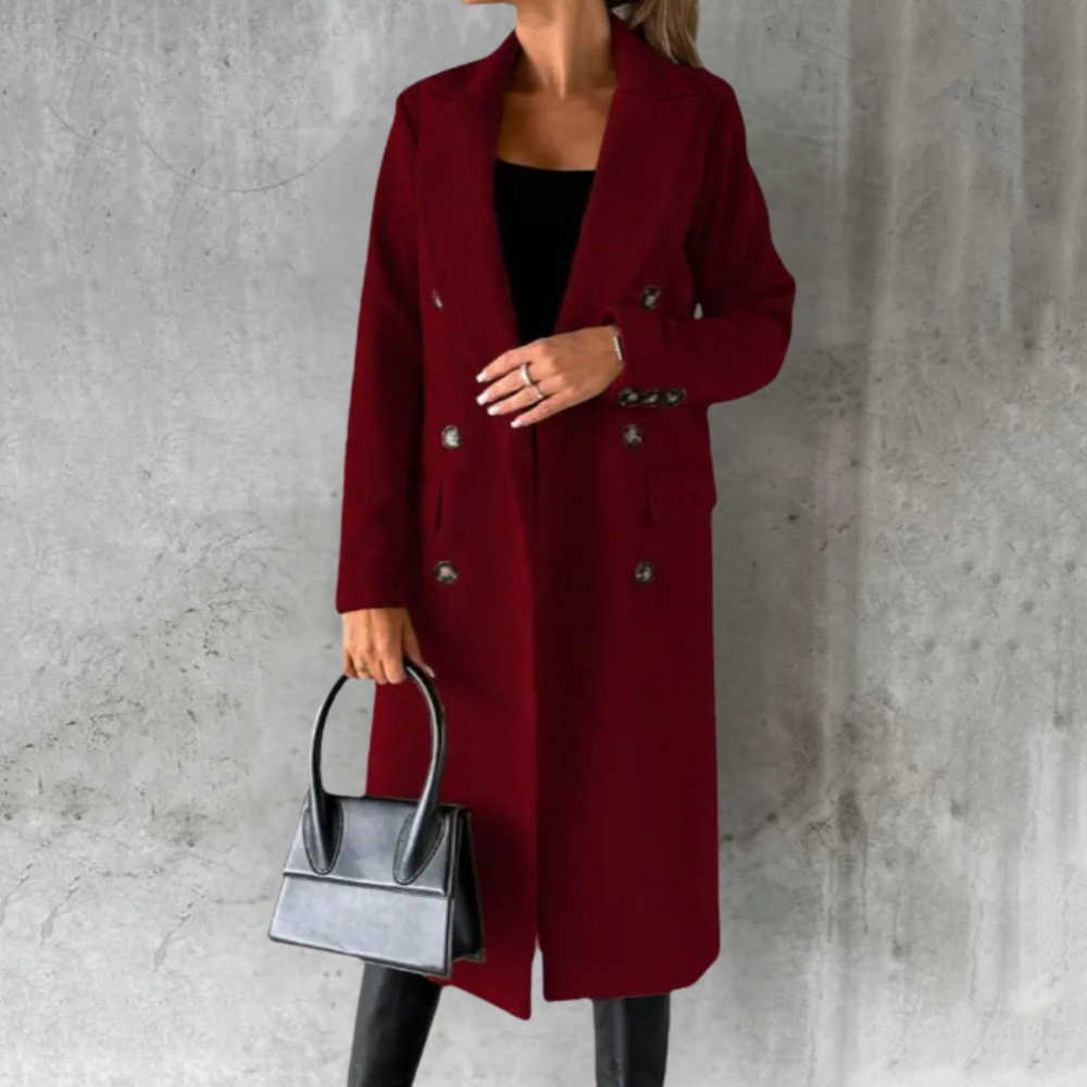 Märta | Long double-breasted trench coat