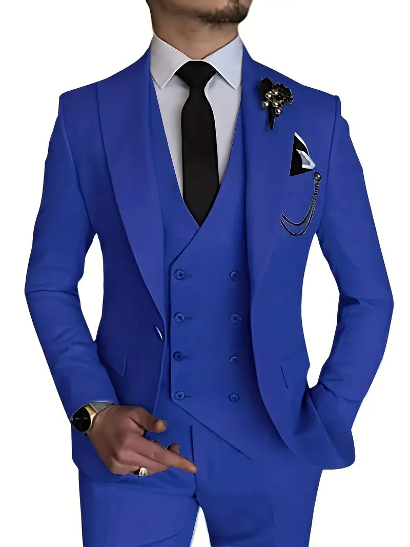 Alvar™ | 3-piece Men's Suit in Polyester for Elegance & Comfort