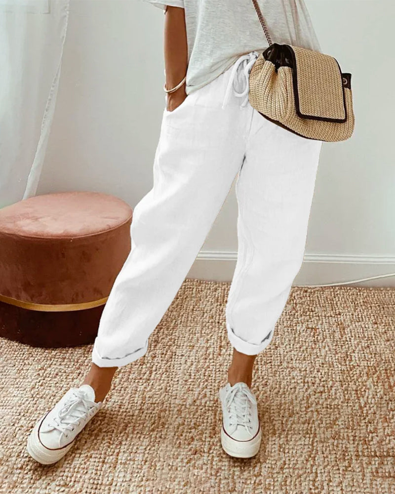 Eléna™ | Relaxed and Elegant Women's Linen Pants