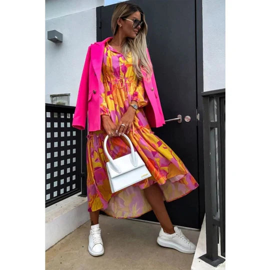 Élodie | Midi Dress in Floral Elegance