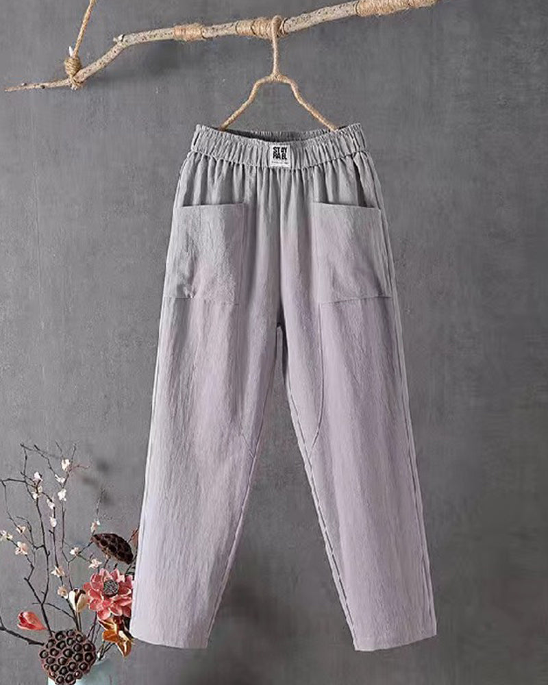LINA | Airy Everyday Pants in Cotton Blend