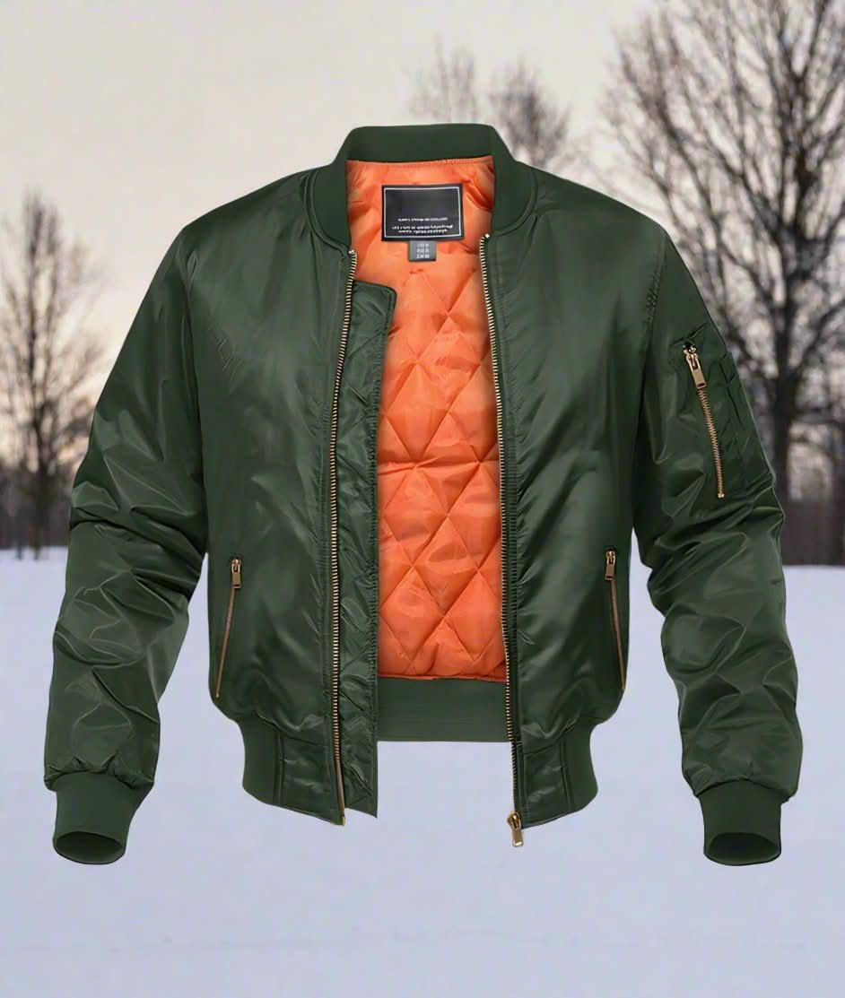 Viggo – Quilted Bomber Jacket with Ribbed Collar & Cuffs