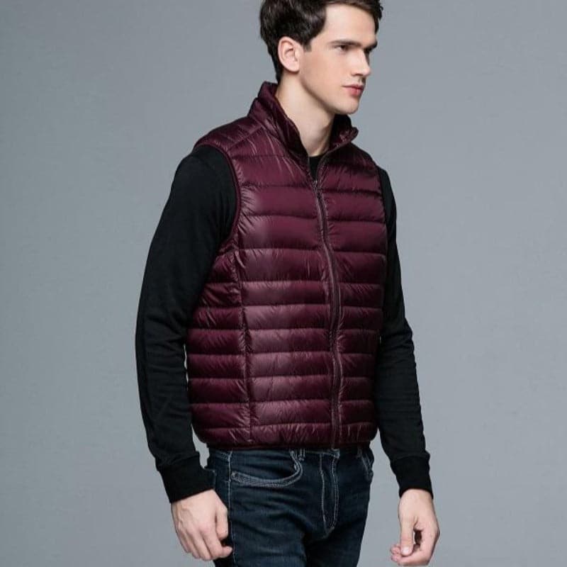 Mr. Puffer Vest – Quilted Design with Stand Collar and Light Padding
