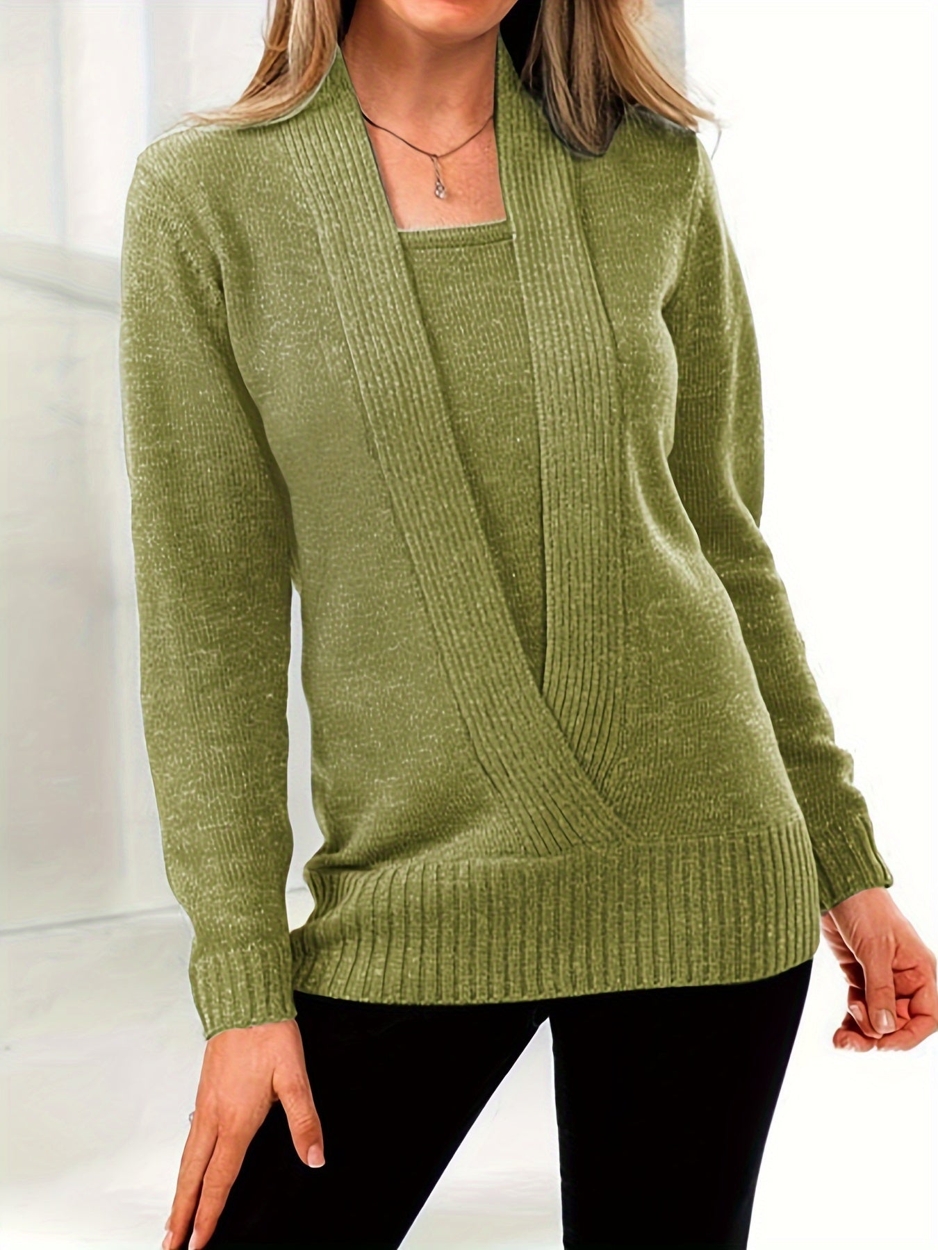 Lushé Dame Strikketrøje – Elegant Frontsnit