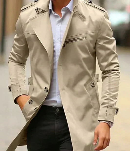 Mr. Trenchcoat Double-breasted with Adjustable Cuffs & Epaulettes