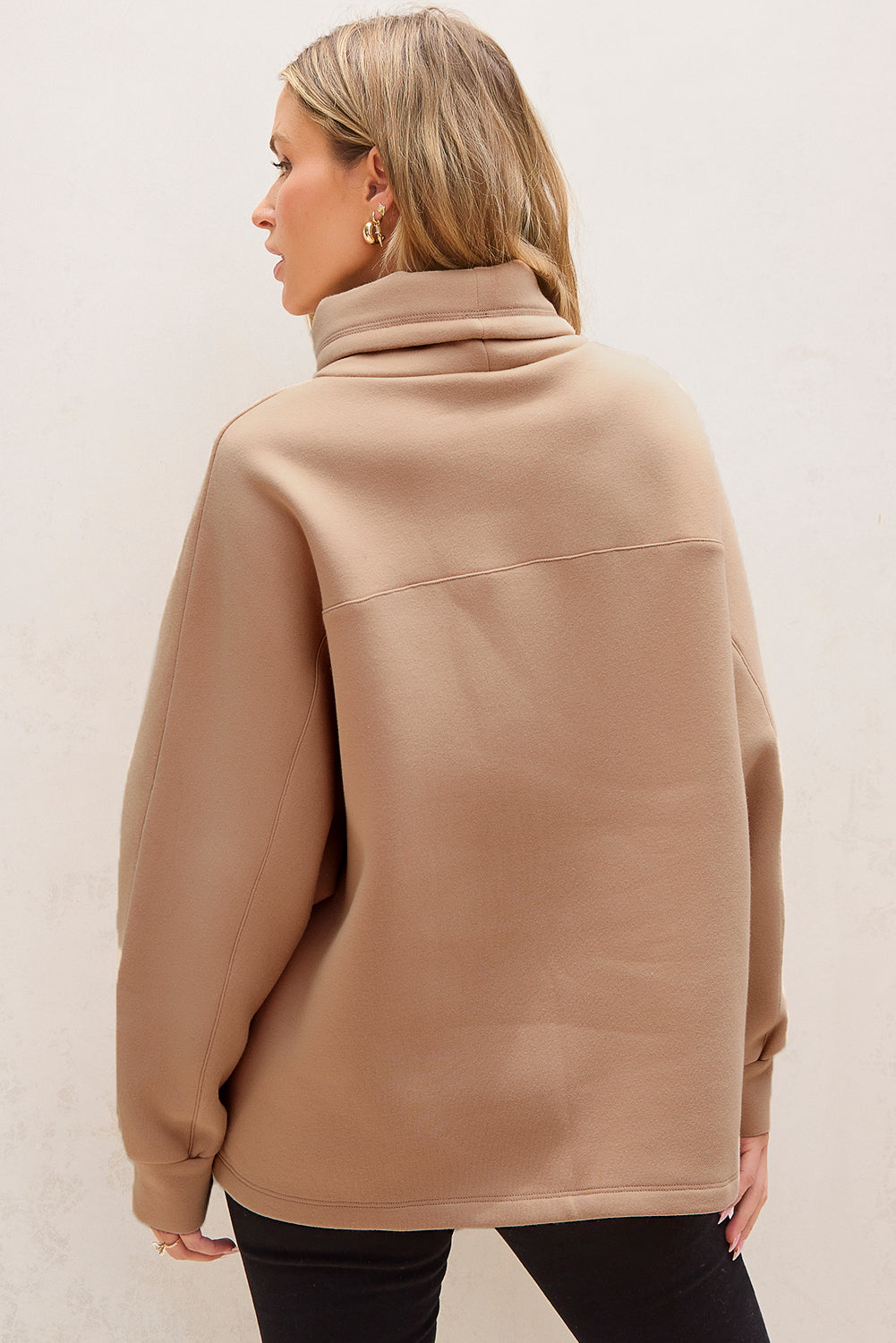Celandine Damehættetrøje med høj hals – Pullover-sweatshirt med snøre