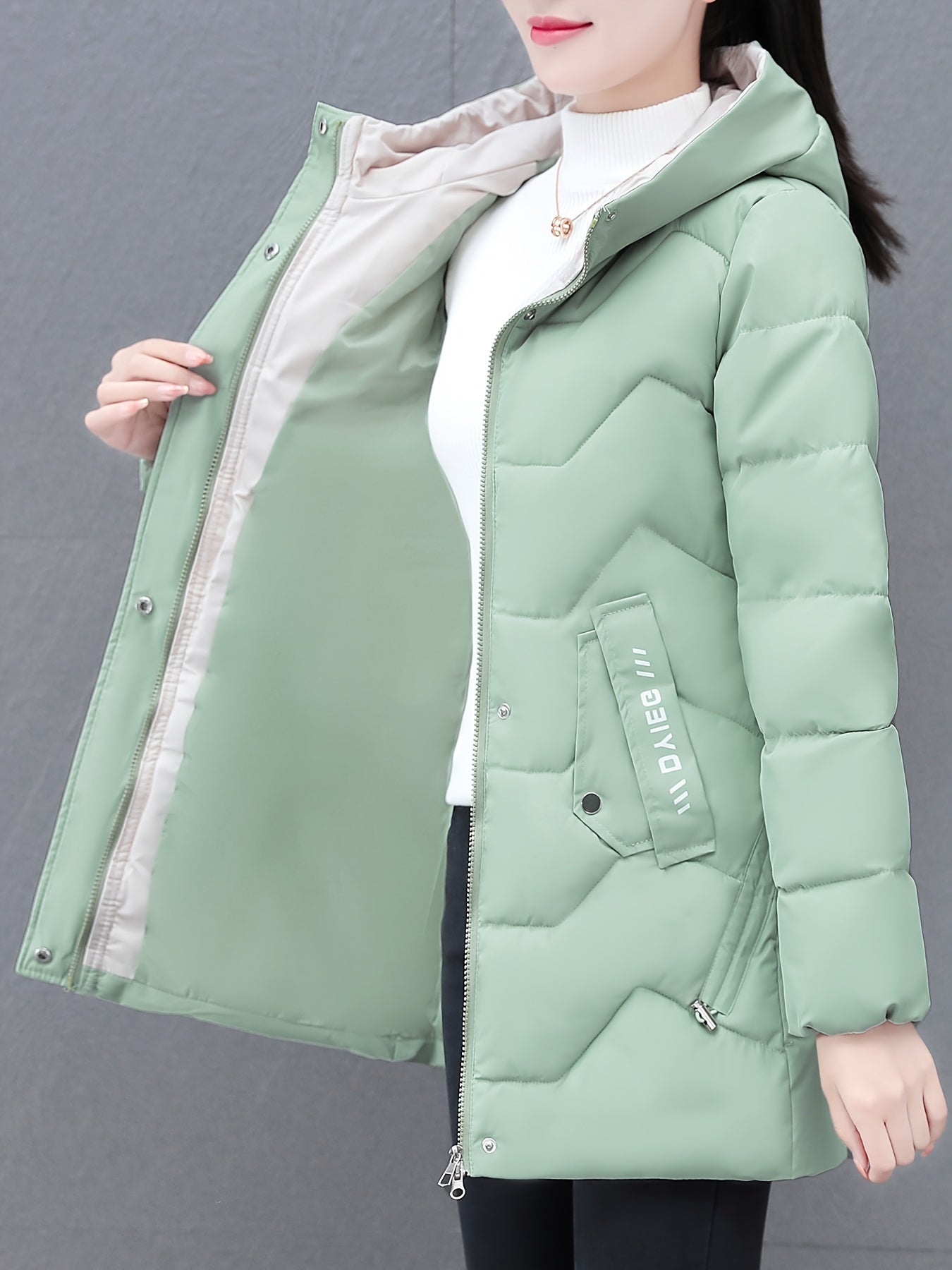 Aurélie™ | Mid-length Puffer Winter Jacket with Hood