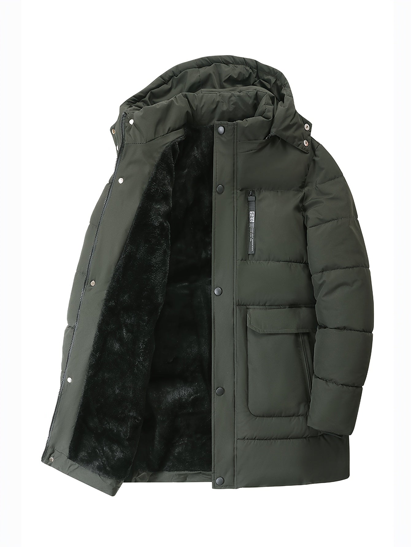 Emrik | Heavy Winter Jacket with Hood and Warming Lining for Men
