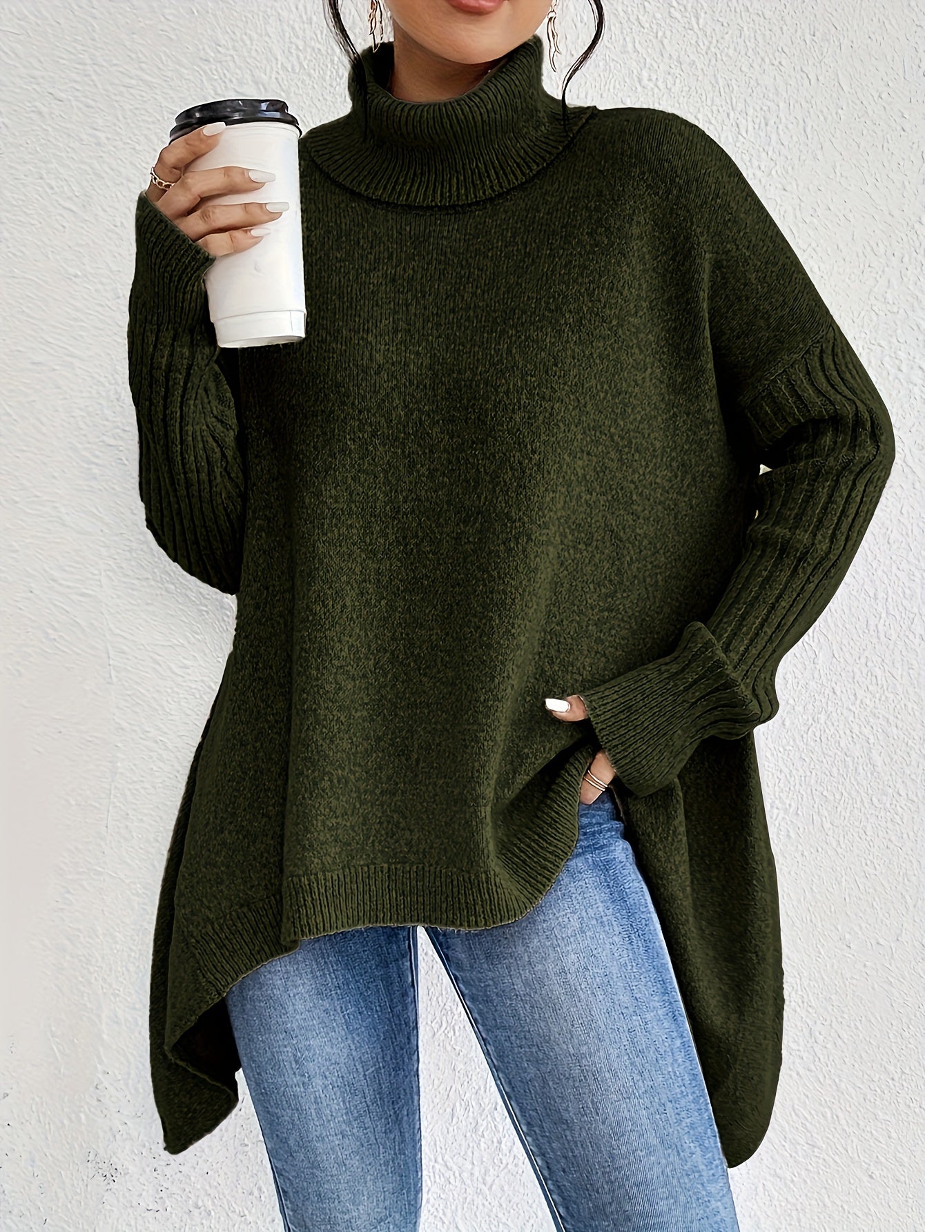 Marvelle™ | Asymmetric Sweater with High Collar for Women