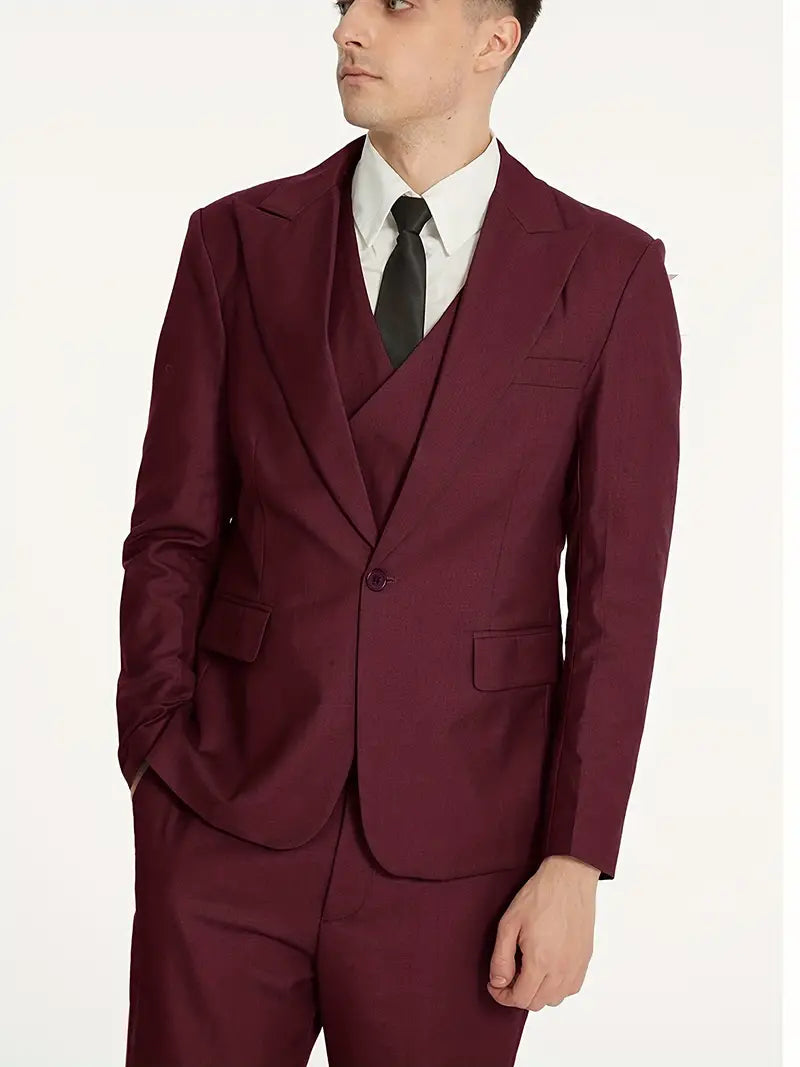 Alvar™ | 3-piece Men's Suit in Polyester for Elegance & Comfort