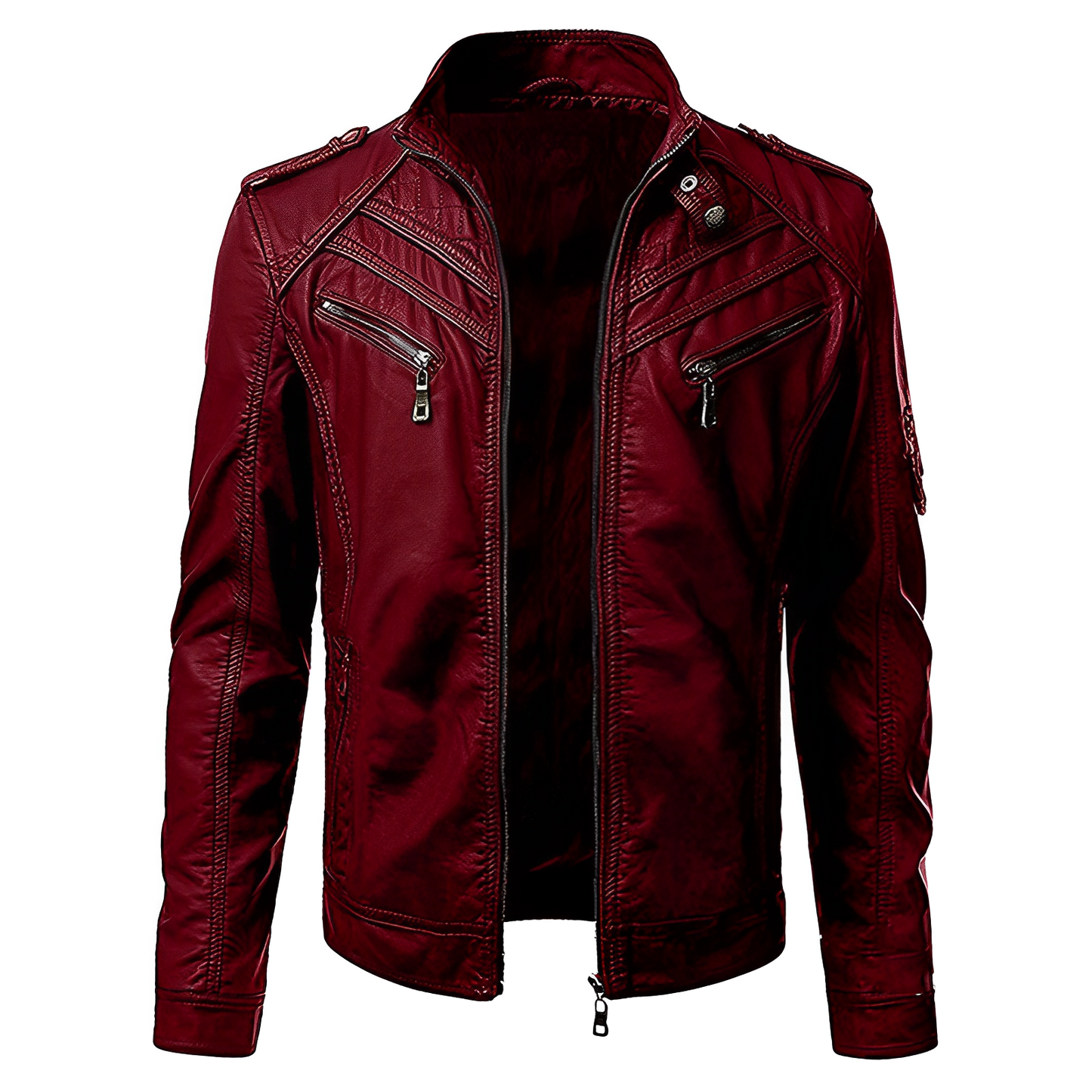 Gustavo | Slim fit leather jacket with zipper