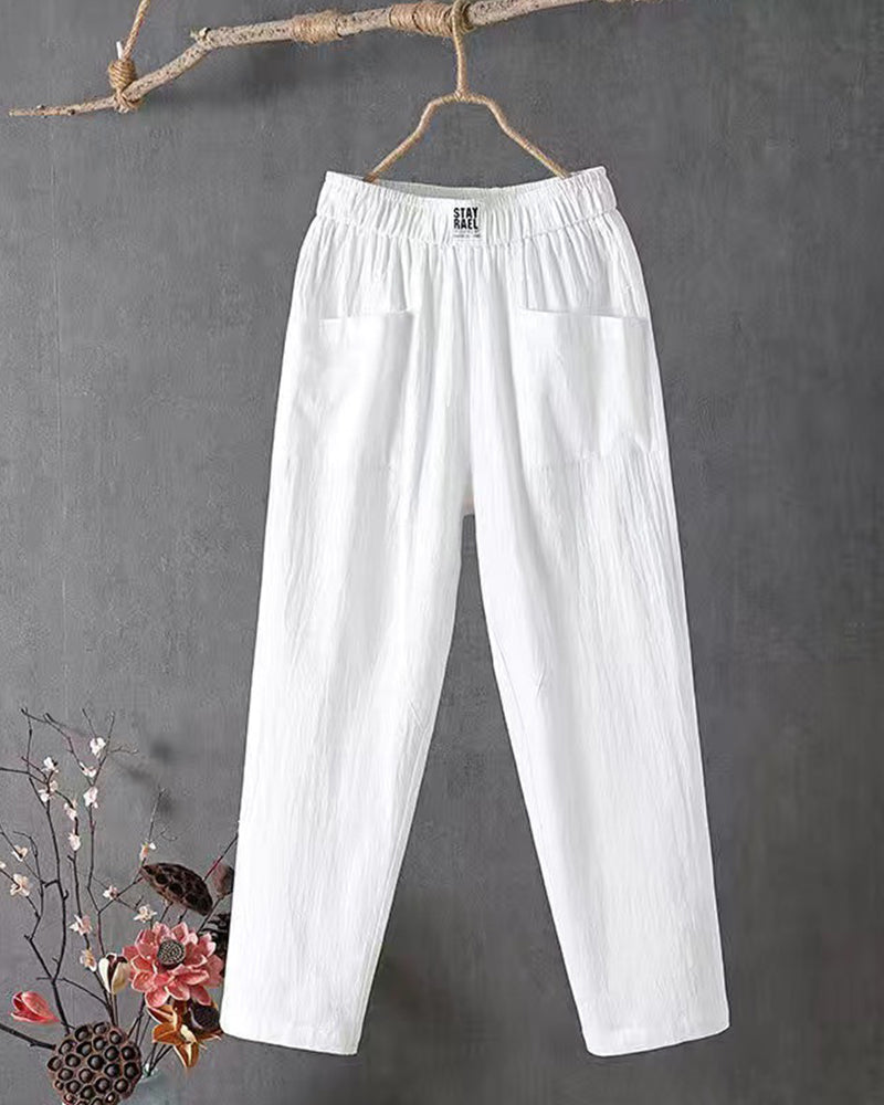 LINA | Airy Everyday Pants in Cotton Blend