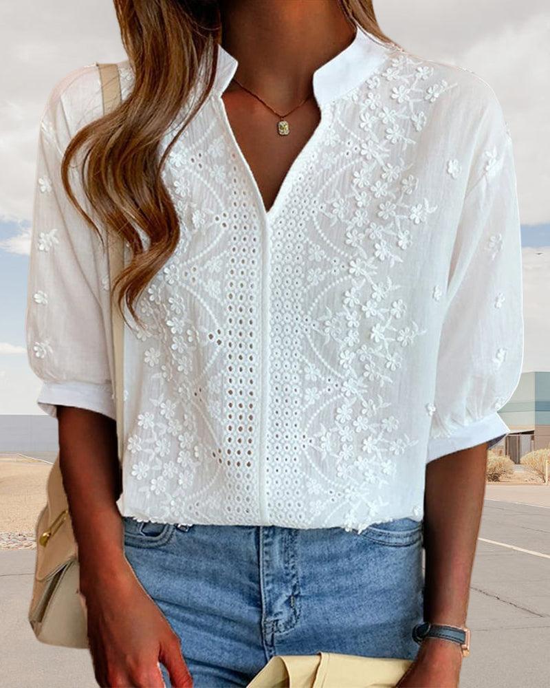 Mirella | Vintageinspirerad Blus med Puffärmar