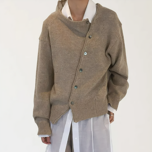 Selina™ | Omlottjacka i Kashmir med Asymmetrisk Knappdetalj