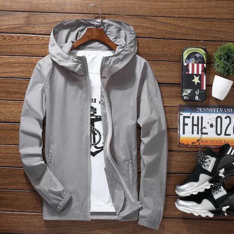 Relaxed Men's Hoodie Jacket with Zipper, Pockets and Elastic Cuffs
