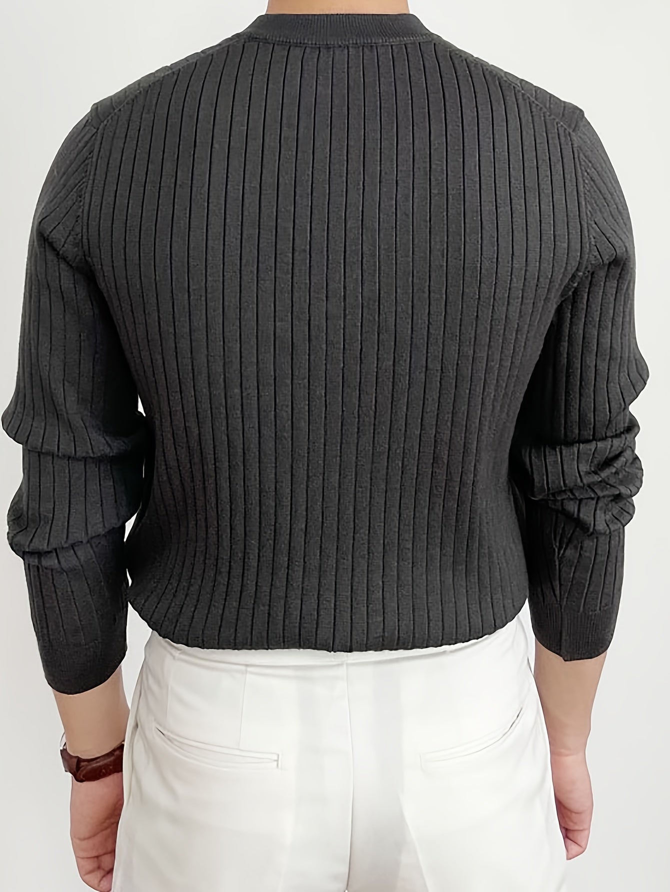Kasper Ribbed Knit Sweater for Men – Classic and Stylish Pullover