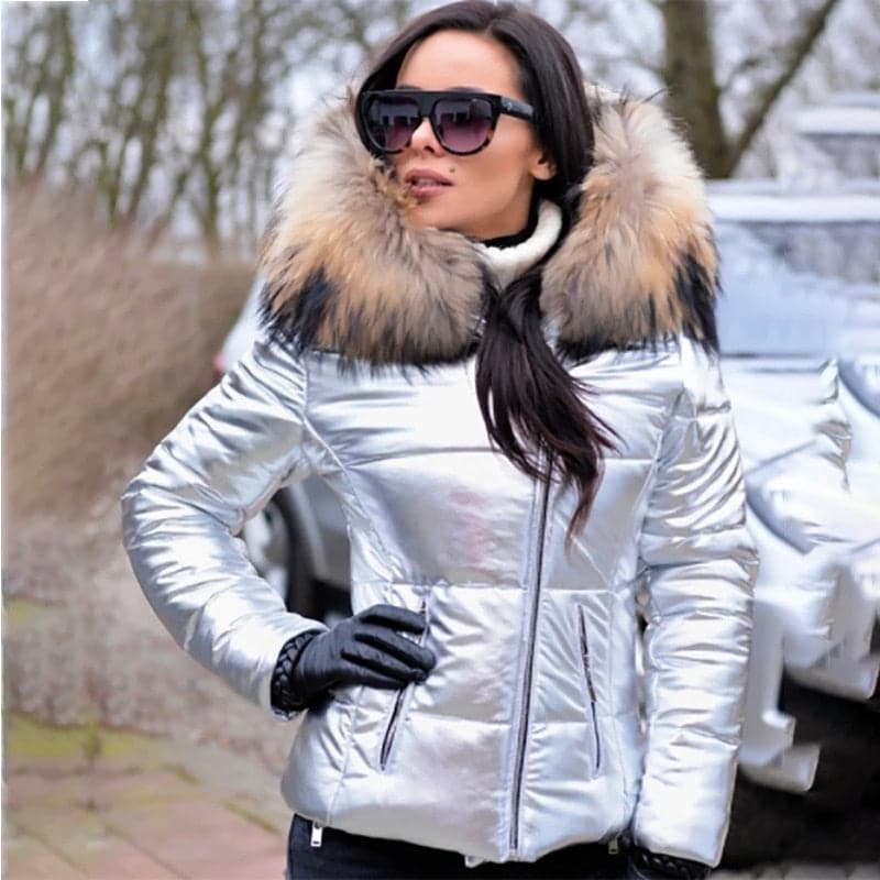 Women's Padded Parka – Fitted with Quilted Design and Faux Fur Hood