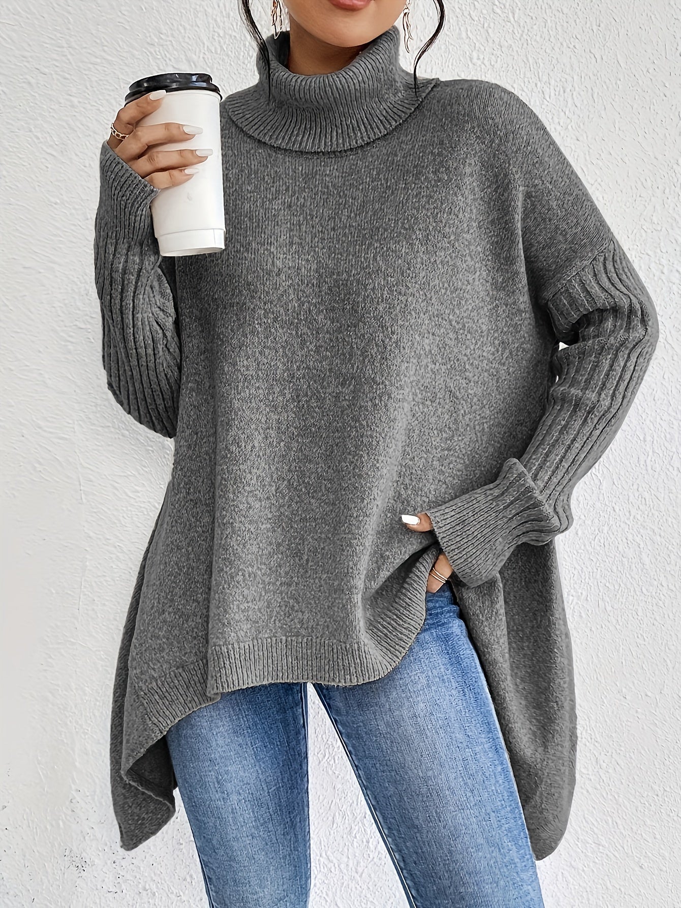 Marvelle™ | Asymmetric Sweater with High Collar for Women