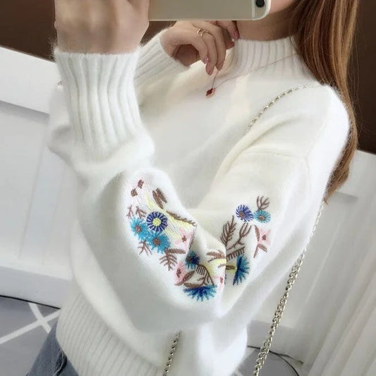 Luxivraé Long-Sleeved Sweater – Relaxed Fit for Casual and Trendy Outfits