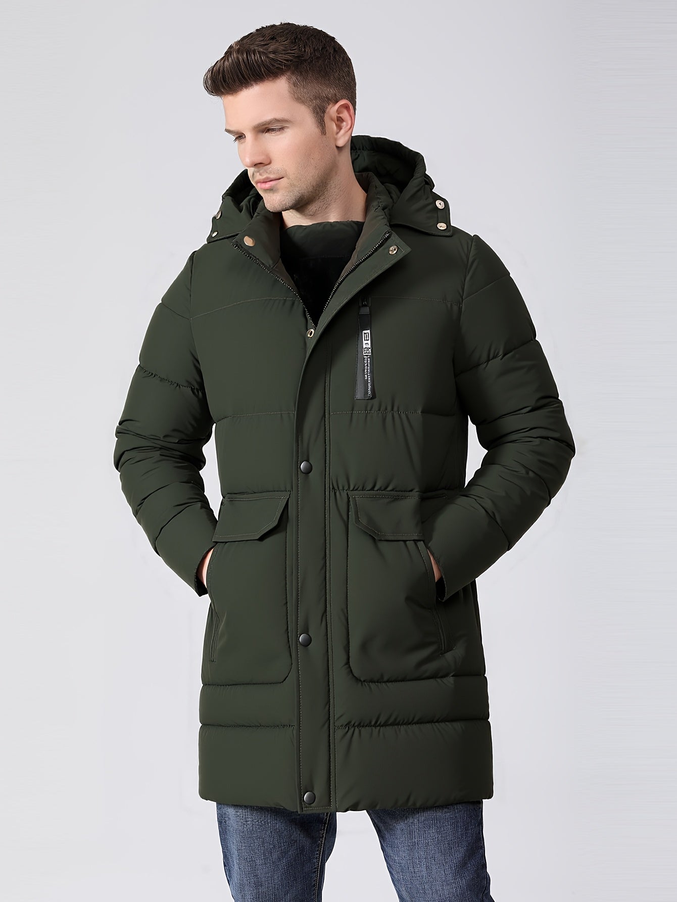 Emrik | Heavy Winter Jacket with Hood and Warming Lining for Men