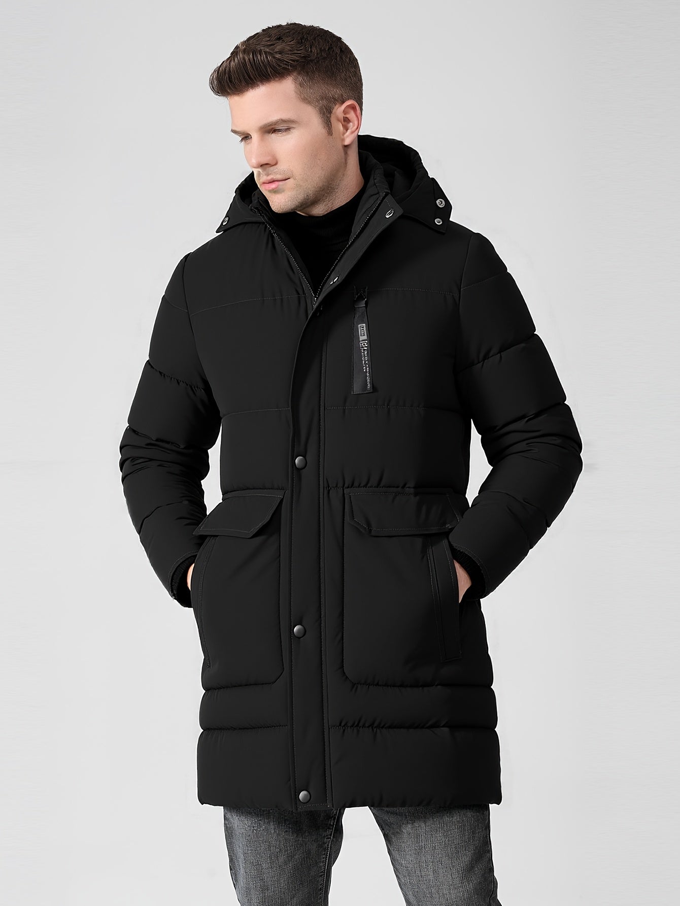 Emrik | Heavy Winter Jacket with Hood and Warming Lining for Men