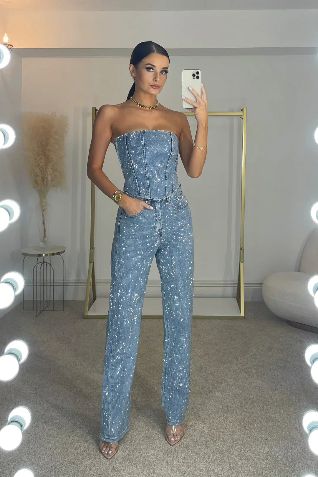 Leona | Elegant Axelbandslös Jumpsuit
