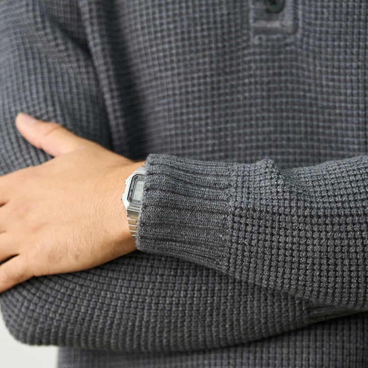 Torbjörn | Men's Henley Sweater in Merino Wool – Long-Sleeved Knitted Pullover