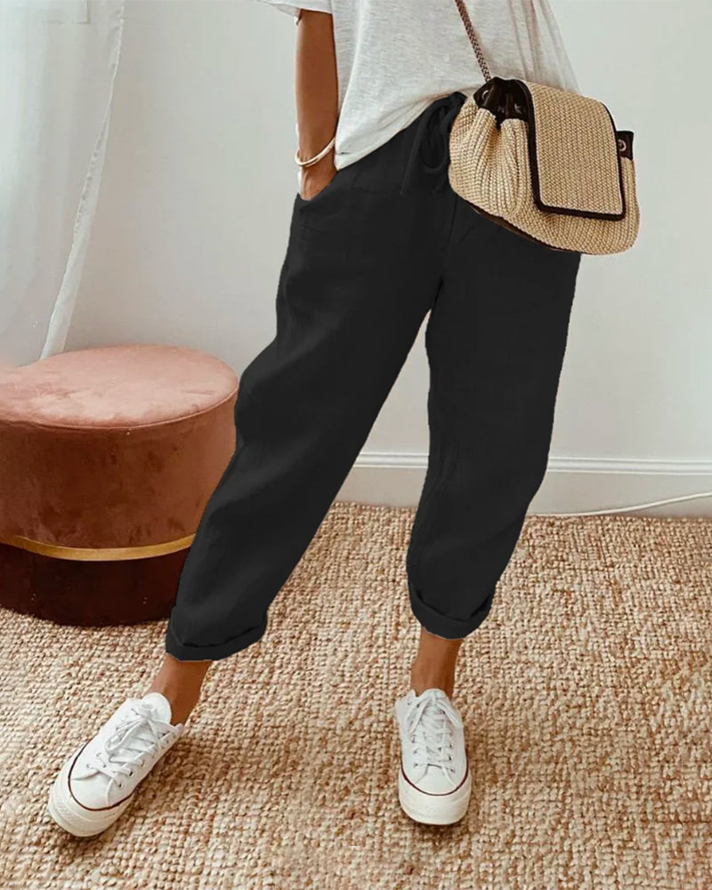 Eléna™ | Relaxed and Elegant Women's Linen Pants
