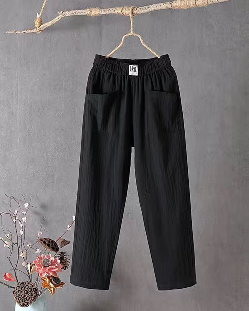 LINA | Airy Everyday Pants in Cotton Blend