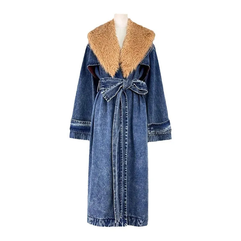 Dioraé Trendy Jeans Trenchcoat – Stilfuldt dameovertøj i denim