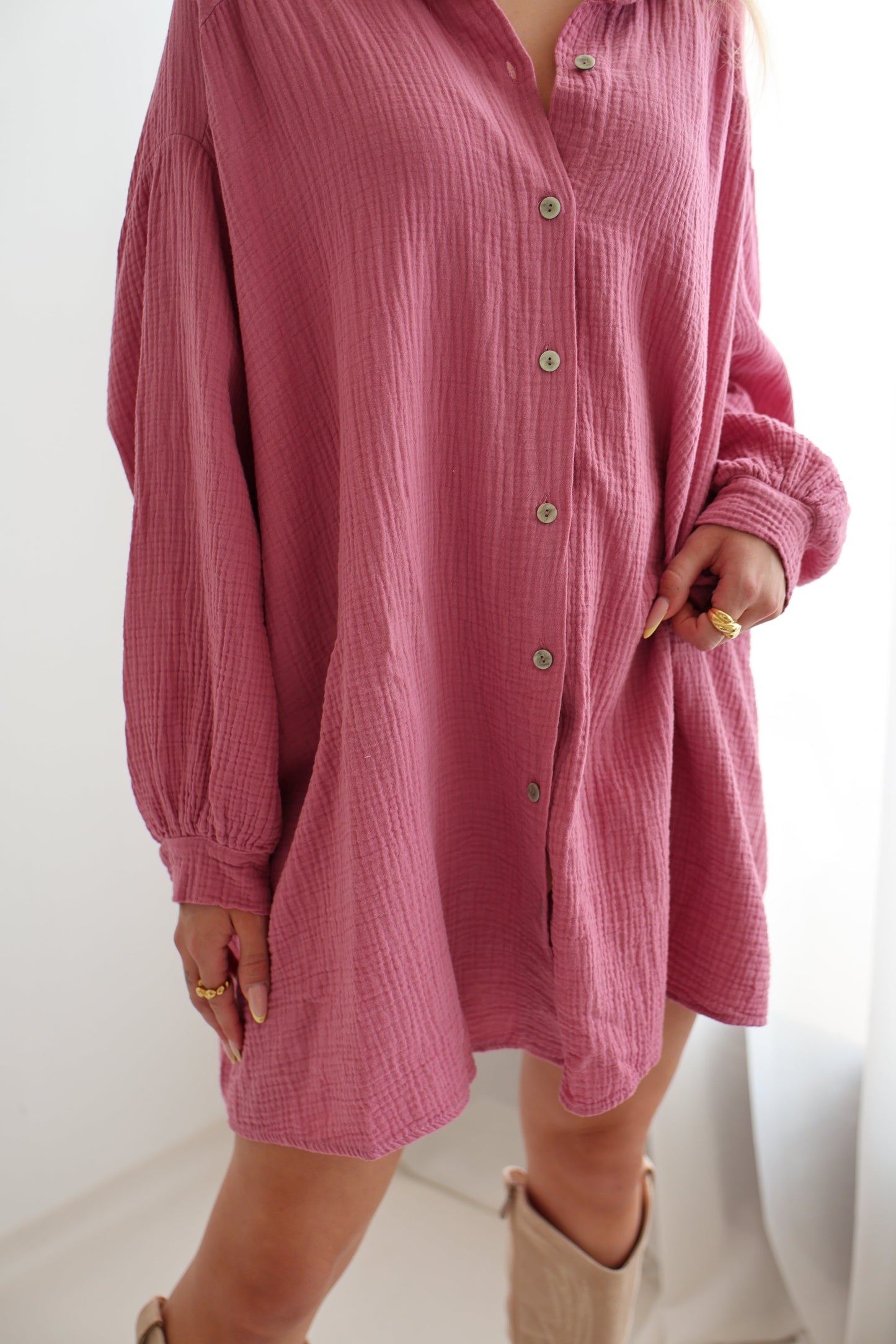 Tindra | Oversized Shirt Blouse in Muslin Cotton