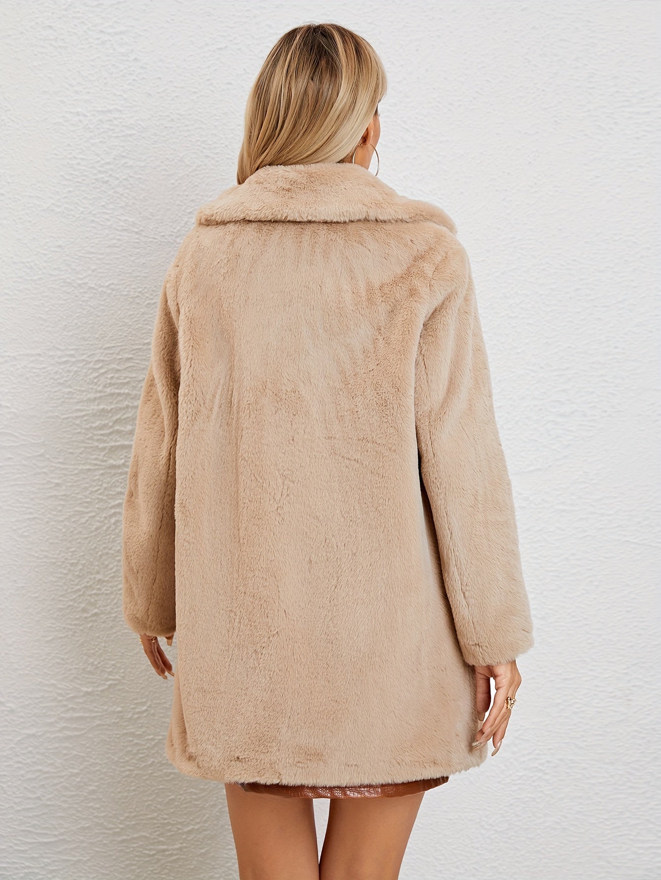 Liora™ | Fuzzy Mid Length Overcoat for Women – Warm, Soft & Stylish