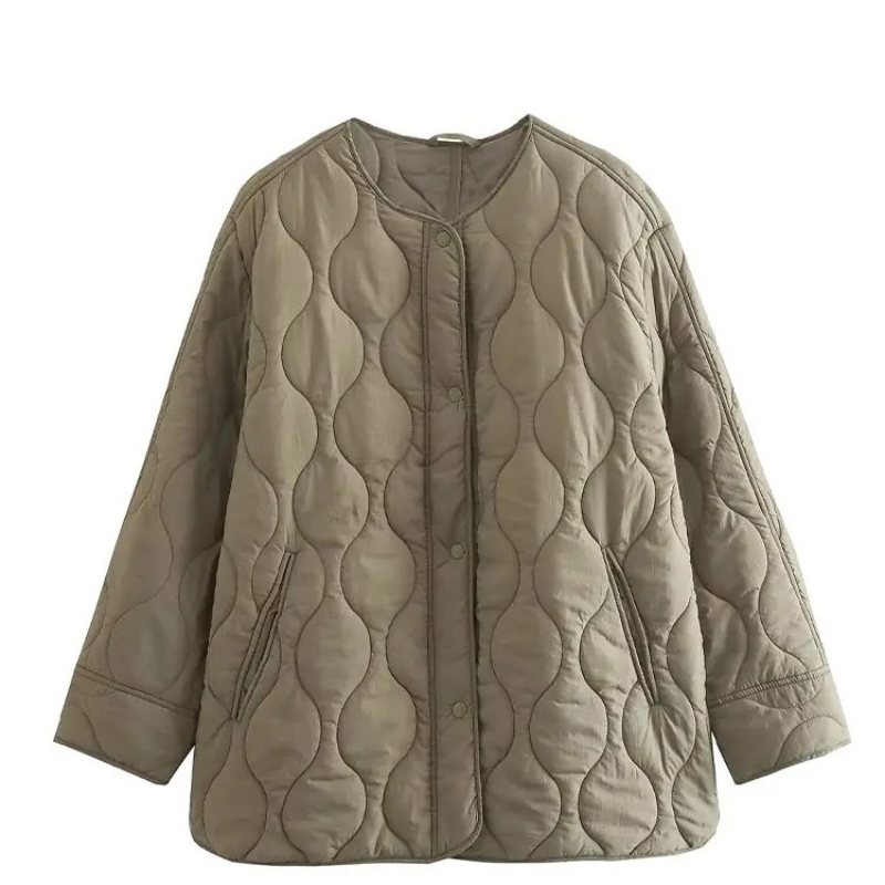 Moa Dam Puffer Jacket – Round Neck Buttoned Outer Jacket