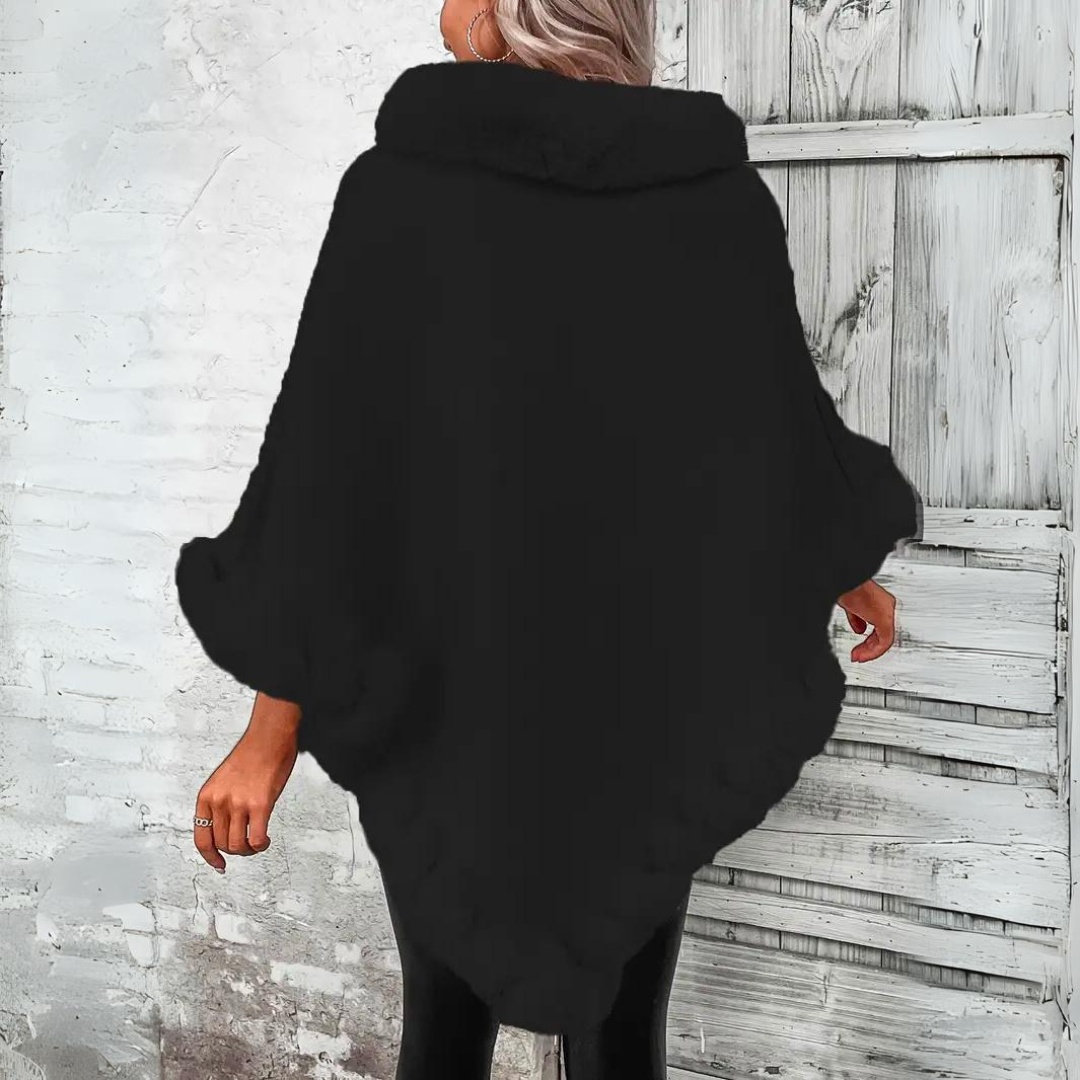 Olivienne Warm Knitted Cape – Elegant Women's Outerwear