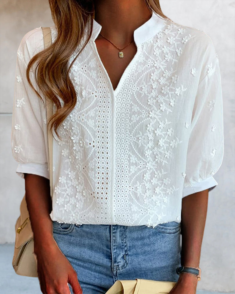 Mirella | Vintageinspirerad Blus med Puffärmar
