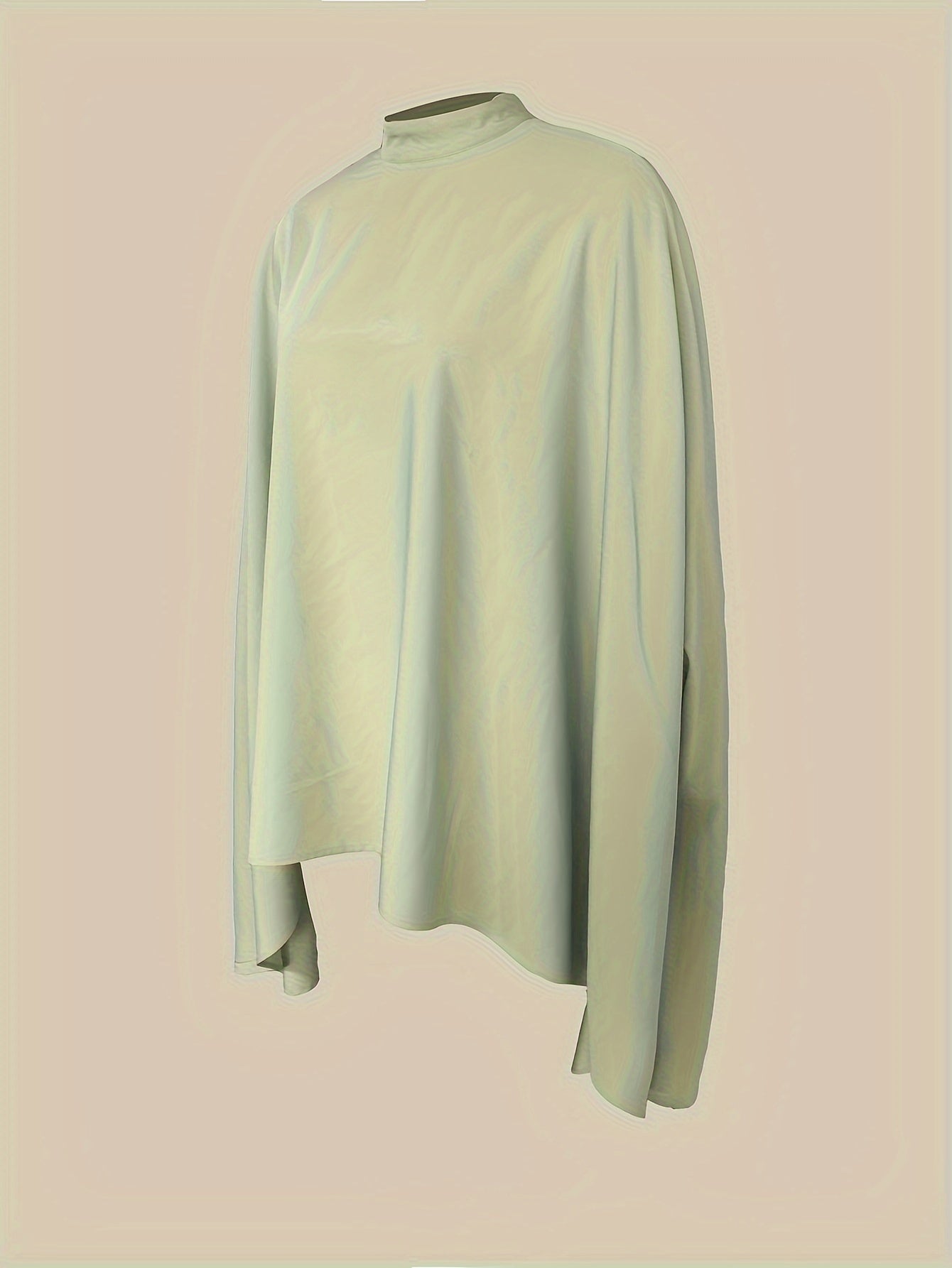 CELINE™ | Elegant langærmet bluse med ståkrave og lynlåsdetailelement