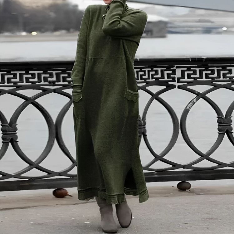 Virella Dame Strikkekjole – Afslappet og Stilfuld Elegance