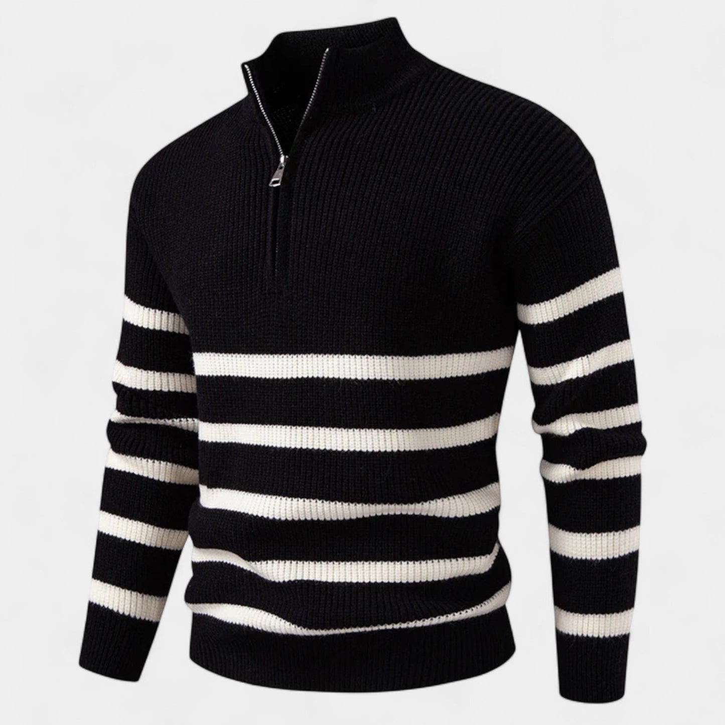 Rickard | Men's Striped Quarter-Zip Sweater – Soft and Stylish