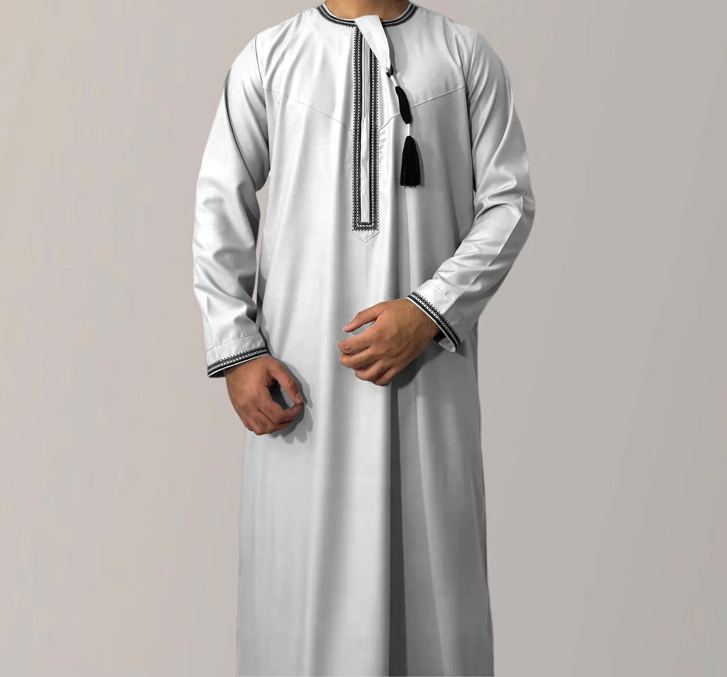 Lennox™ | Light Men's Bathrobe with Decorative Edge | Thin & Airy Bathrobe for Home and Relaxation