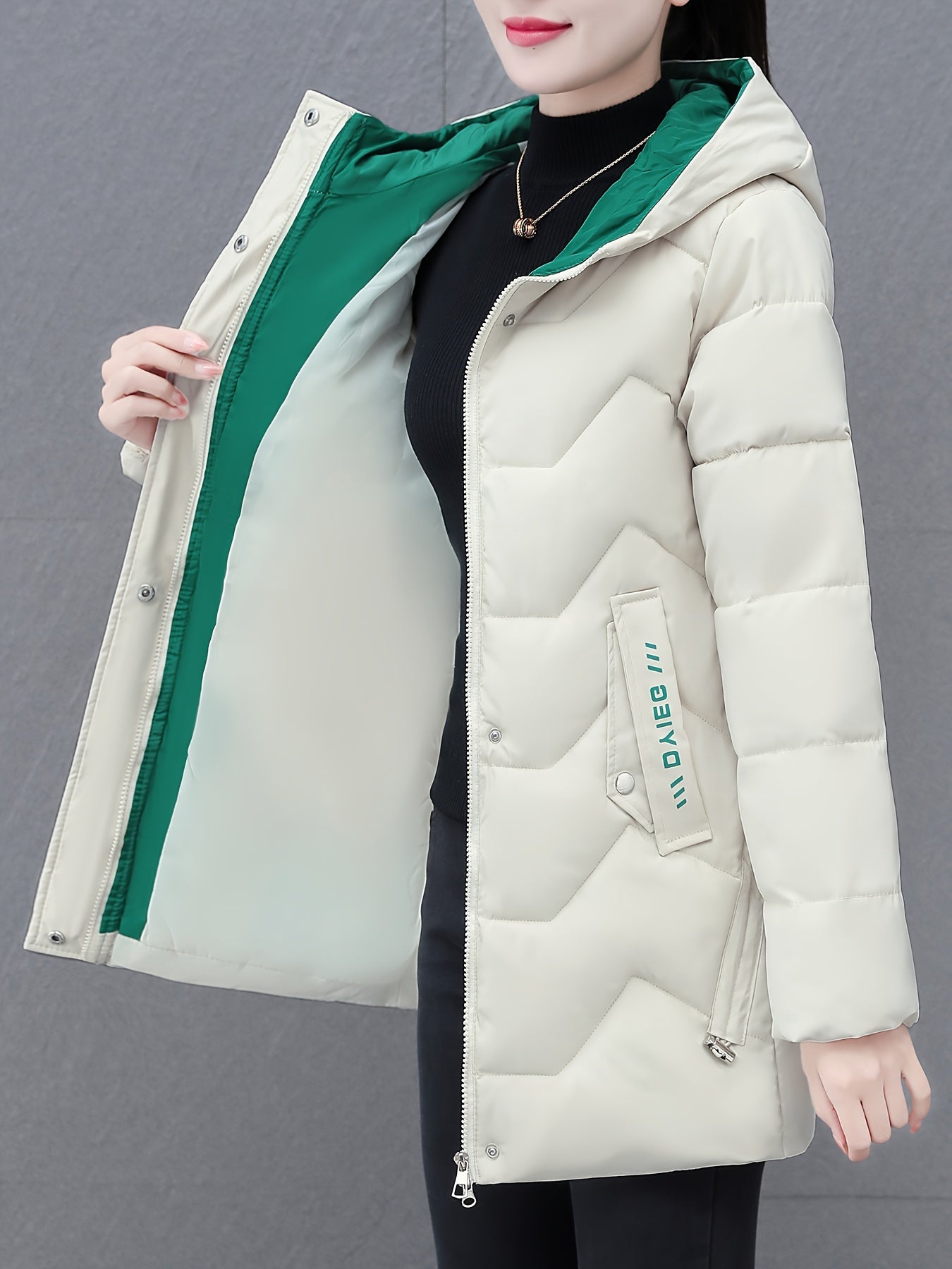 Aurélie™ | Mid-length Puffer Winter Jacket with Hood