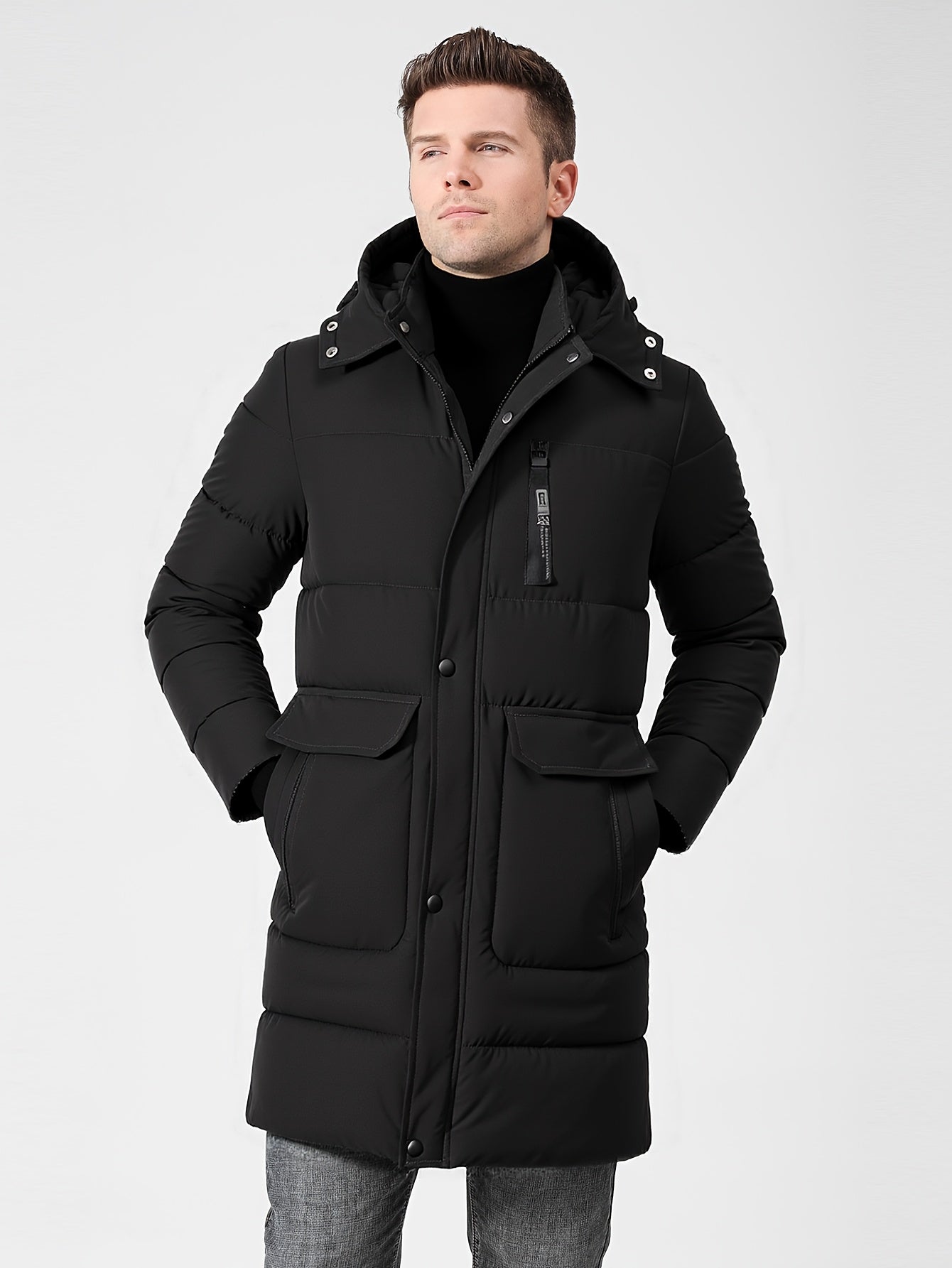 Emrik | Heavy Winter Jacket with Hood and Warming Lining for Men