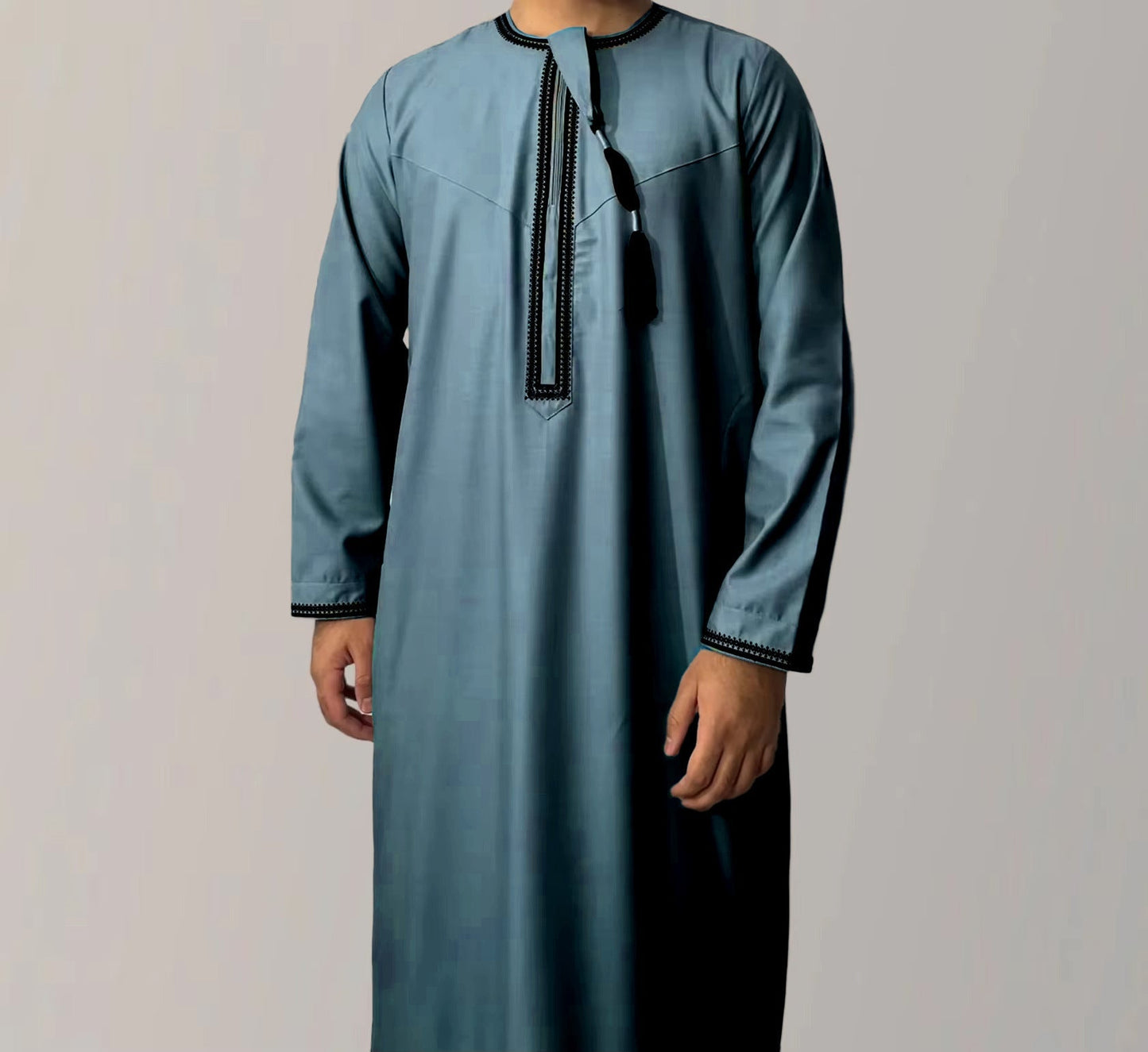 Lennox™ | Light Men's Bathrobe with Decorative Edge | Thin & Airy Bathrobe for Home and Relaxation