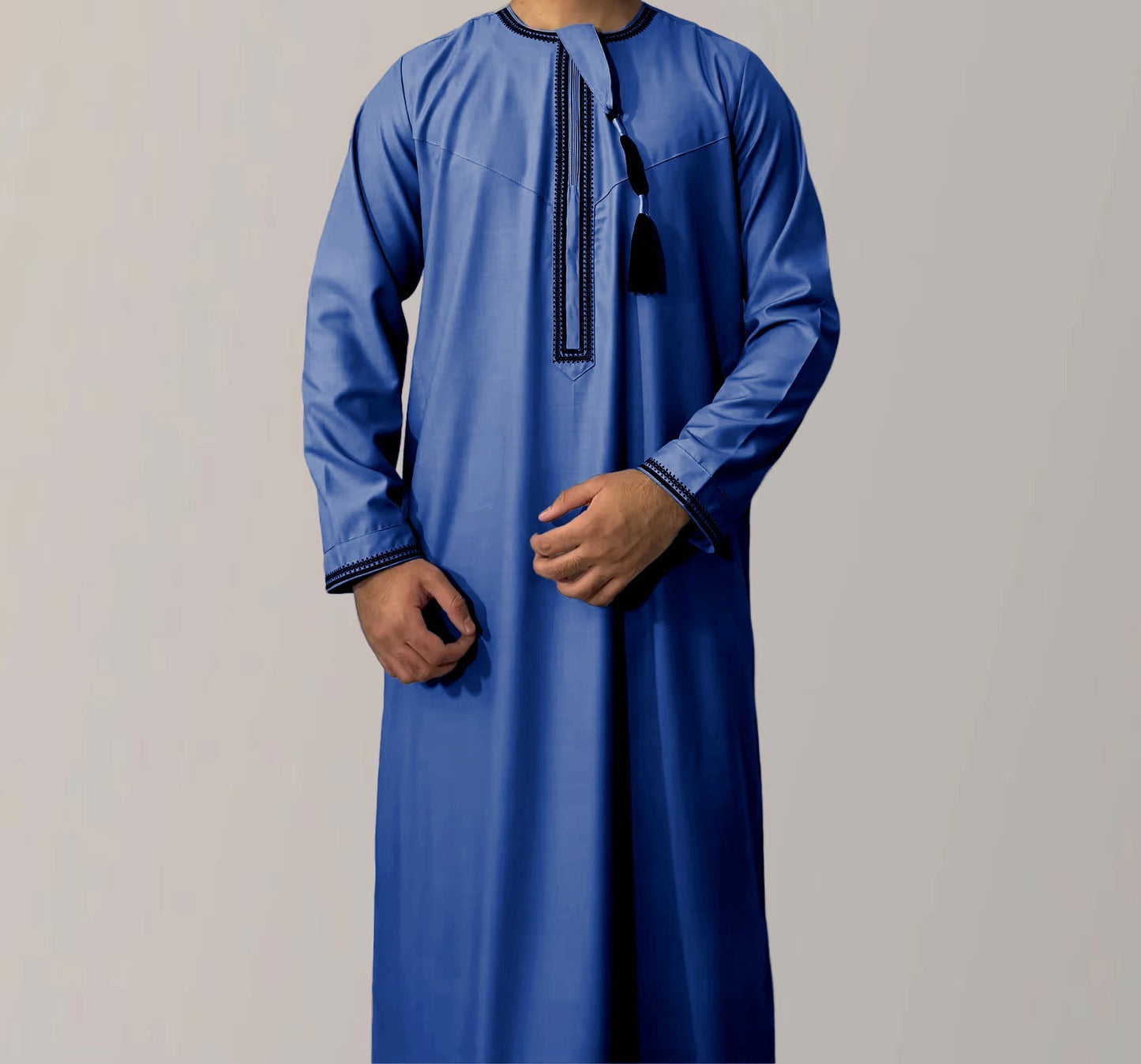 Lennox™ | Light Men's Bathrobe with Decorative Edge | Thin & Airy Bathrobe for Home and Relaxation