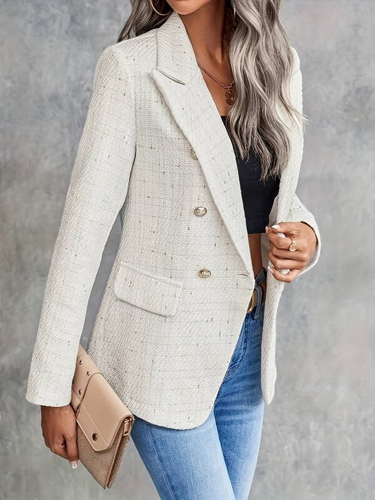 Alnora – Professional Double-Breasted Blazer with Tailored Fit and Lapels