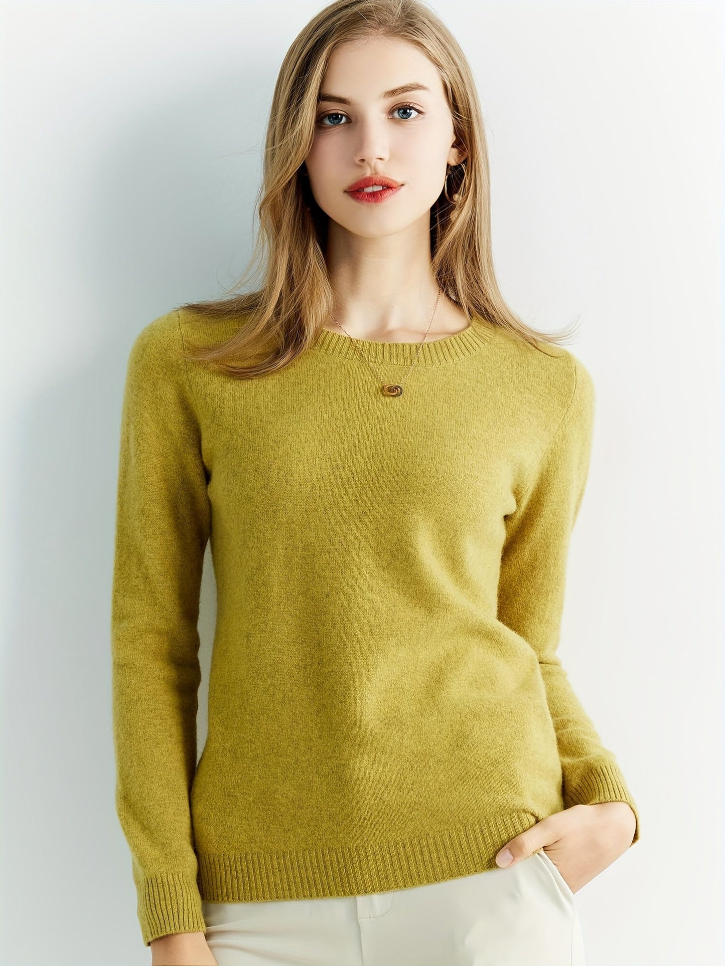 Elvira™ | Light Wool Sweater with Round Neck for Women