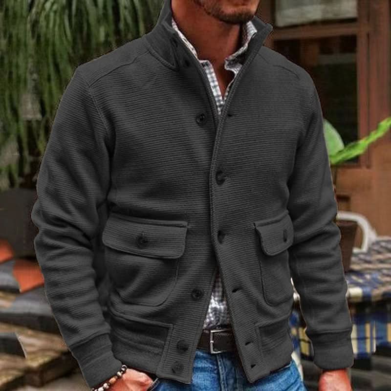Men's jacket with tailored fit and stand-up collar – Stylish design for everyday use
