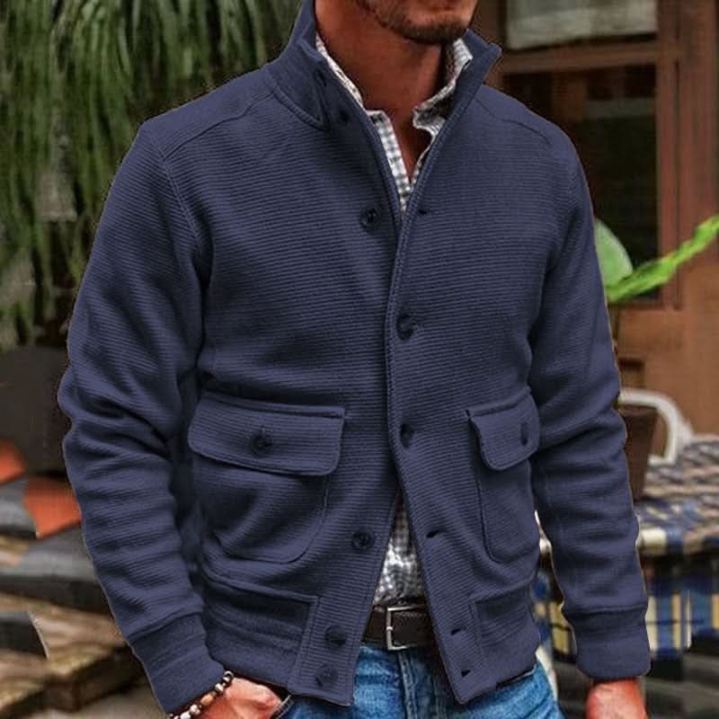 Men's jacket with tailored fit and stand-up collar – Stylish design for everyday use