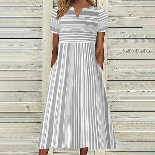 Livara | Striped Summer Dress in Airy Cotton Blend