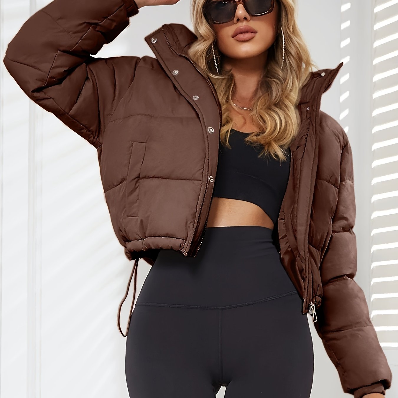 Elvira™ | Warm Puffer Jacket with Stand Collar & Pockets