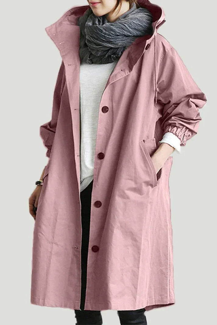 Saga | Overdimensioneret trenchcoat med hætte og lommer